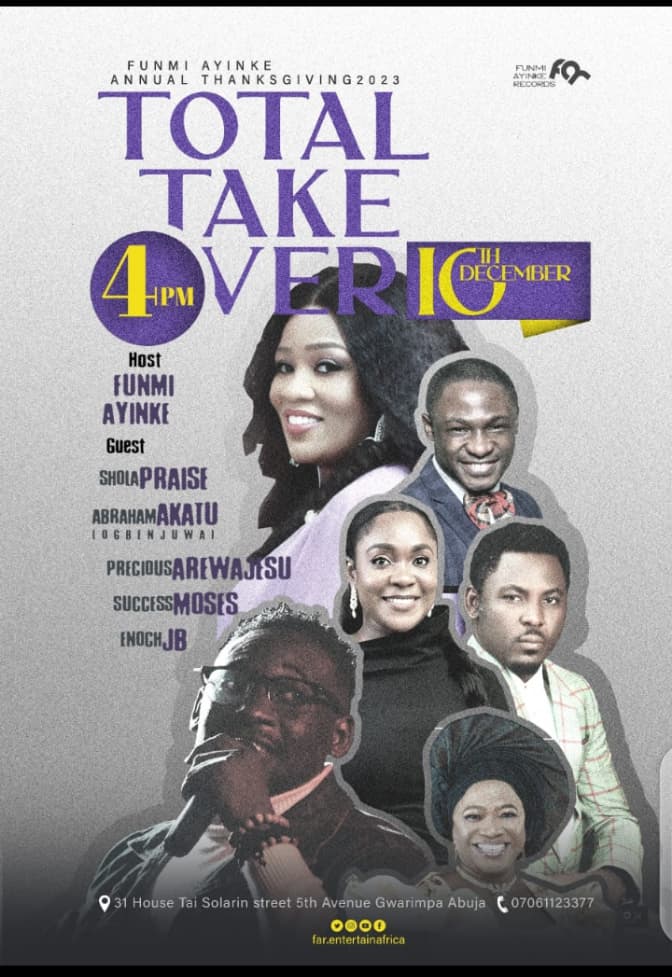 Funmi Ayinke Hosts ‘Total Takeover’ Thanksgiving in Abuja December 10