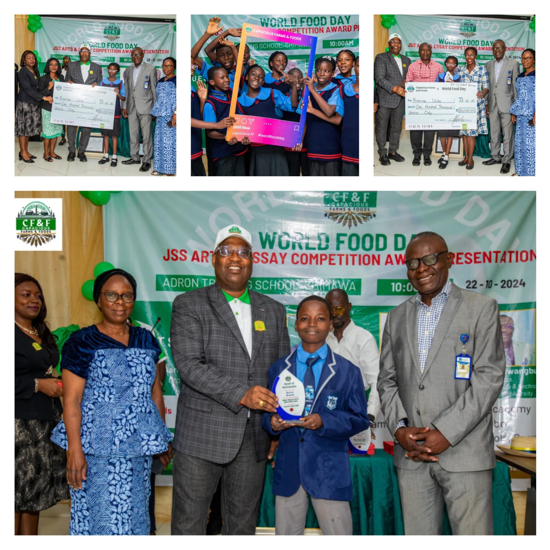 Capacious Farms, Adron Homes Celebrate World Food Day with ‘JSS Arts & Essay Contest’, Award Top-5 Schools