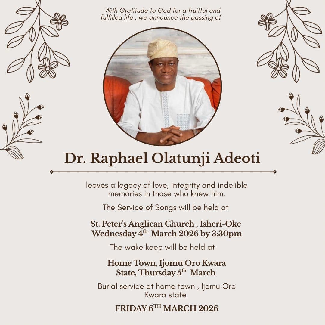A Tribute to Dr. Rapheal Adeoti